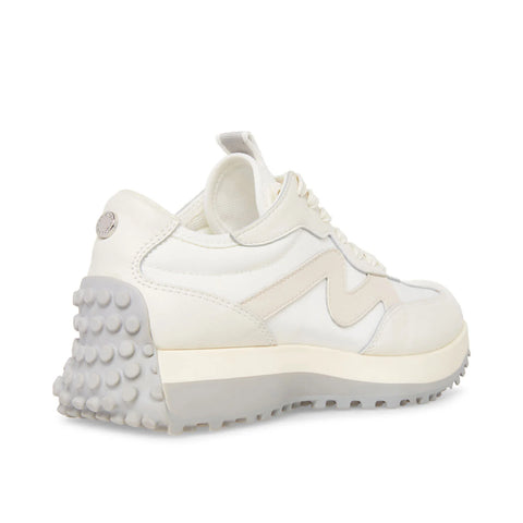 Steve Madden Women's White & Grey Campo Sneakers | Steve Madden In Lebanon