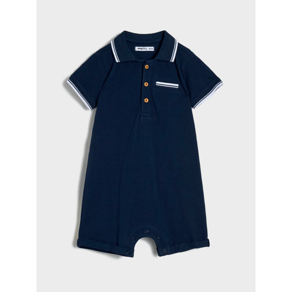 Sinsay Boy's Navy Short-Sleeve Polo Romper