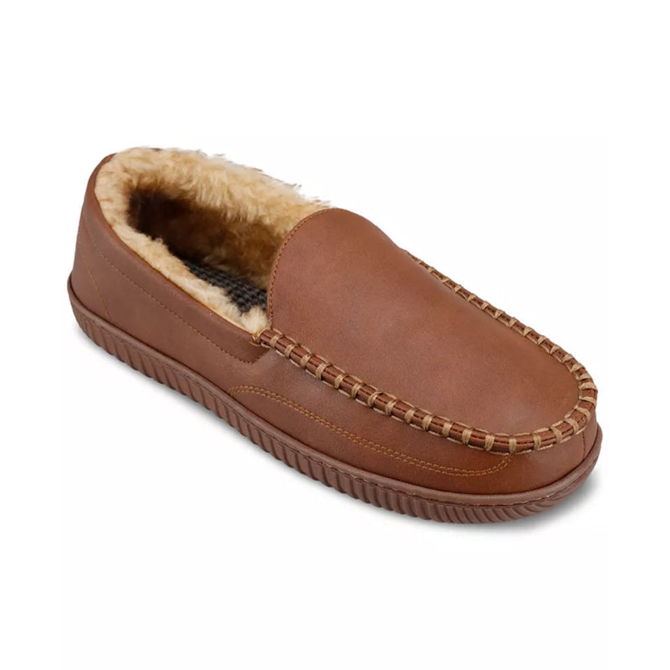 Haggar Men's Brown Smooth Venetian Indoor/Outdoor Slipper