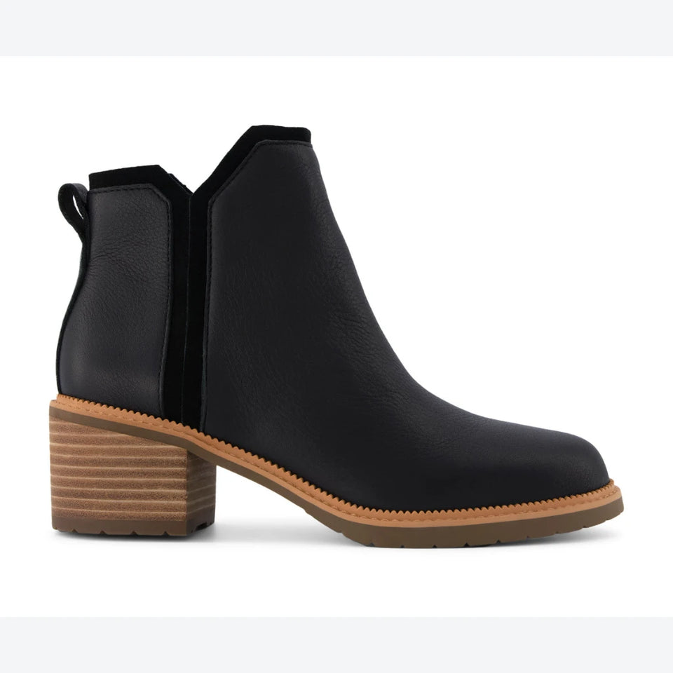 Toms Women's Black Leather Hailey Water Resistant Boots