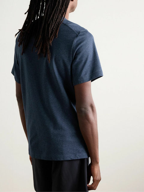 Nike Men's Washed Navy Primary Logo-Embroidered Cotton-Blend Dri-FIT T-Shirt | Nike In Lebanon