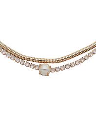 Anne Klein Women's Gold  With Crystal Layered Necklace  |Anne Klein In Lebanon