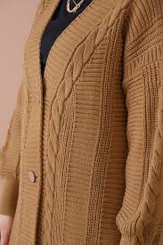 Big Dart Women's Tan Knitwear Cardigan | Big Dart In Lebanon