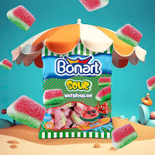 Bonart Gummy Sour Watermelon Jelly Candy 80g | Bonart In Lebanon
