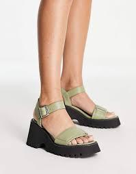Asos Design Women's Khaki Chunky Sandals ANS995