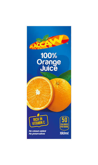 Maccaw 100% Orange Juice 180ml