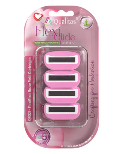 Flexi Glide Women's Pink Aloe Vera & Vitamine E Blades Refill 4pcs (QR021) | Flexi Glide In Lebanon