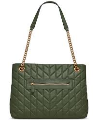 KARL LAGERFELD PARIS Women's Dark Green Lafayette Leather Tote Bag | KARL LAGERFELD In Lebanon