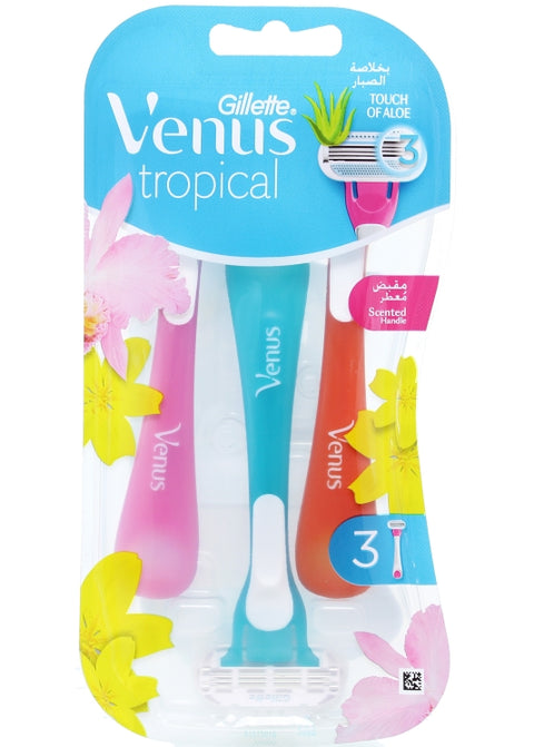 Gillette Venus Disposable Tropical 3 With Pivoting Head For Contoured Shaving | Gillette In Lebanon