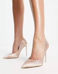 Steve Madden Women's Nude Satin Rhinestone Heels | Steve Madden In Lebanon