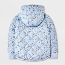Cat & Jack Girl's Blue Floral Cozy Quilted Reversible Puffer Jacket | Cat & Jack In Lebanon
