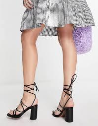 Asos Design Women's Black Leg Heeled Heels ANS920