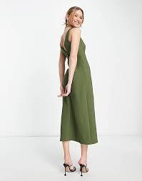Asos Design Women's Khaki Dress ANF1958