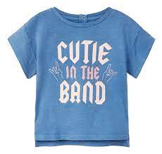 Mango Baby Girl's Blue "CUTIE IN THE BAND" T-Shirt |Mango In Lebanon