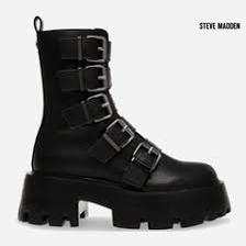 Steve Madden Women's Black Out-Reach Tanker-H Ankle Boots |Steve Madden in Lebanon