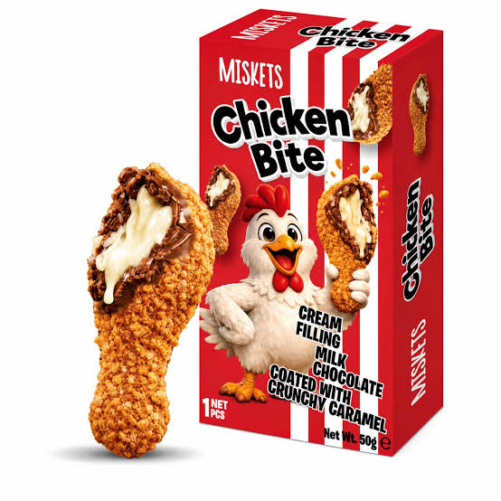 Miskets Chicken Bite Cream Filling Milk Chocolate Coated with Crunchy Caramel50g