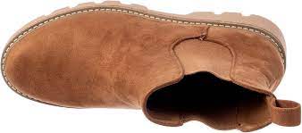 Brown suede ankle boot on a white background