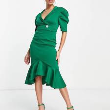 Asos Design Women's Green Dress ANF780
