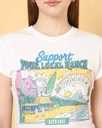 Wrangler Women's White Shrunken Band Tee T-Shirt | Wrangler In Lebanon