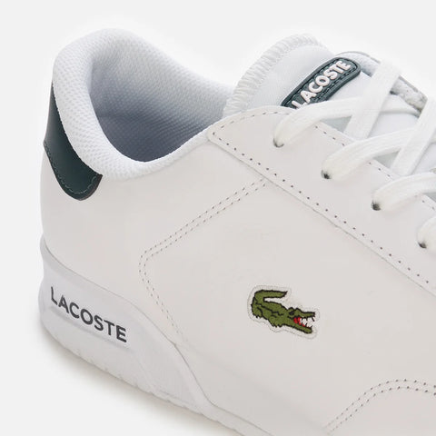 Lacoste Men's White & Dark Green Leather Twin Serve Sneakers | Lacoste In Lebanon
