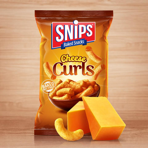 Snips Baked Snacks Curls Cheese 60G