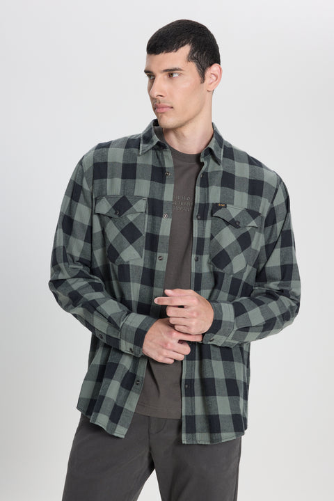 Lee Men's Light & Dark Green Checkered Shirt | Lee In Lebanon