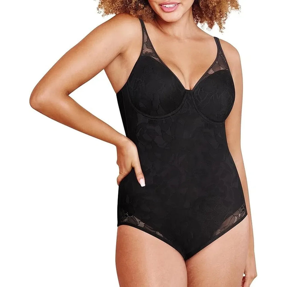 Bali Women's Black Ultra Light Shape with Lace Shapewear