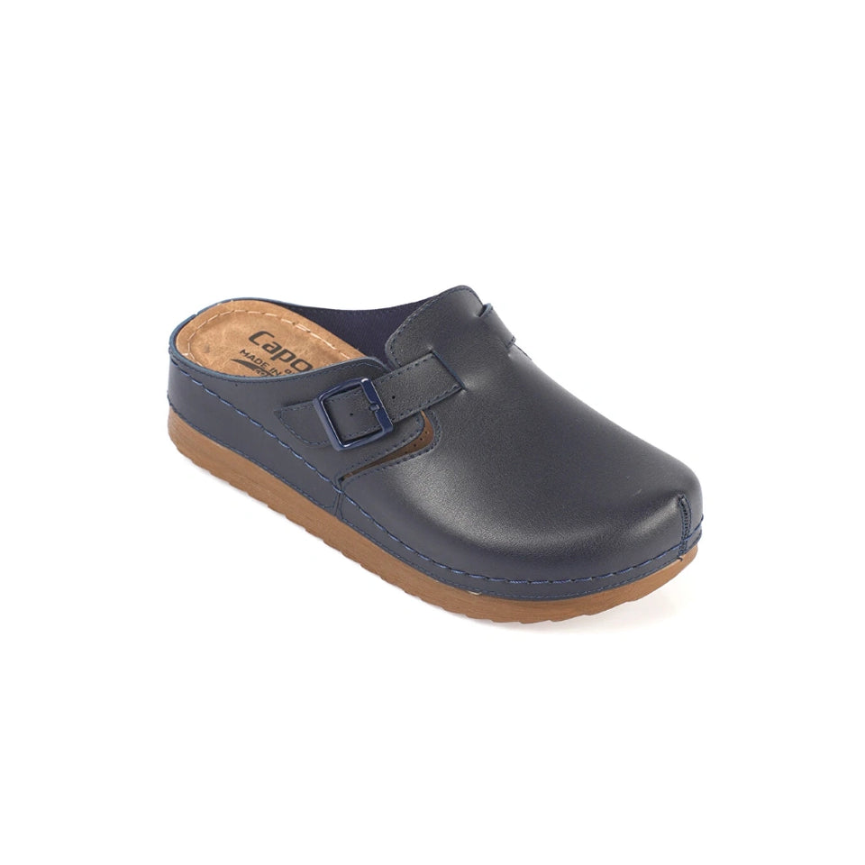 Capone Outfitters Women's Navy Anatomical Sole Wedge Slippers