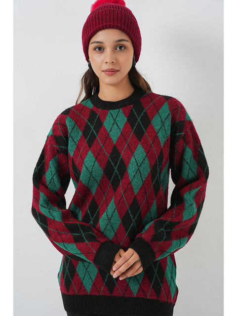 Big Dart Women's Multicolor Knitted Mock Neck Sweater | Big Dart In Lebanon