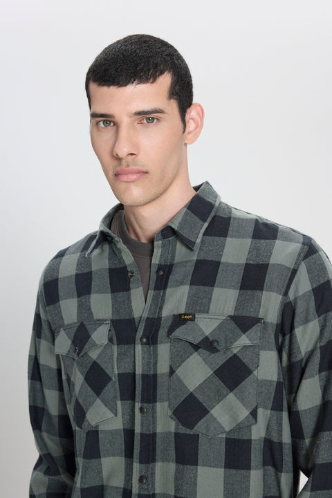 Lee Men's Light & Dark Green Checkered Shirt | Lee In Lebanon