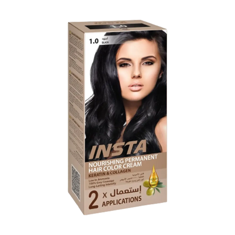 Insta Hair Coloring Cream Keratin & Collagen 1.0 Black  110ml