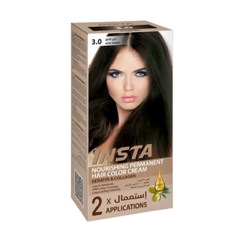 Insta Hair Coloring Cream Keratin & Collagen 3.0 Dark Brown  110ml