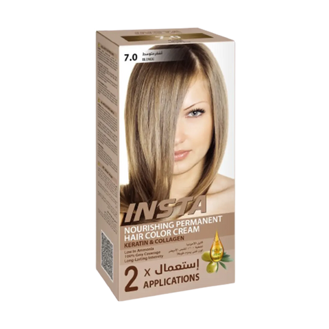 Insta Hair Coloring Cream Keratin & Collagen 7.0  Blonde 110ml