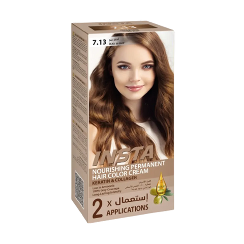 Insta Hair Coloring Cream Keratin & Collagen 7.13 Beige  Blonde 110ml