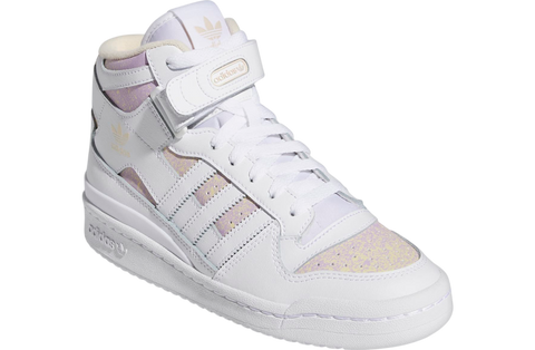 Adidas Women's White & Bliss Orange Forum Mid Sneaker | Adidas In Lebanon
