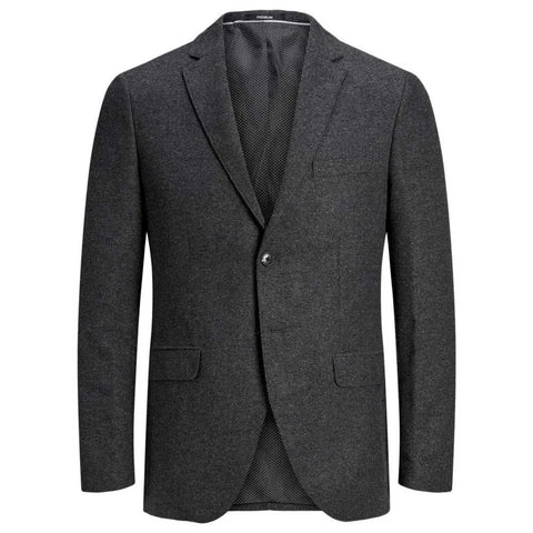 Dark gray blazer on a white background