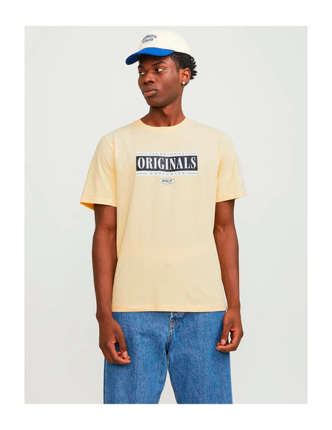 Jack & Jones Men's Yellow Originals Word Wide T-Shirt | Jack & Jones In Lebanon