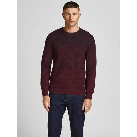 Jack & Jones Men's Plum Knitted Crew Neck Sweatshirt |Jack & Jones In Lebanon