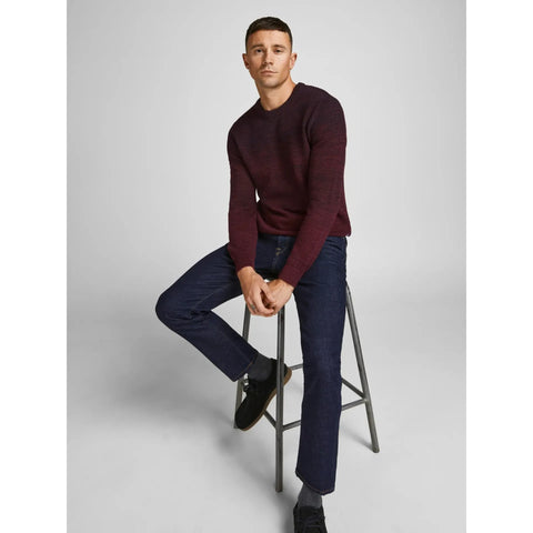 Jack & Jones Men's Plum Knitted Crew Neck Sweatshirt |Jack & Jones In Lebanon