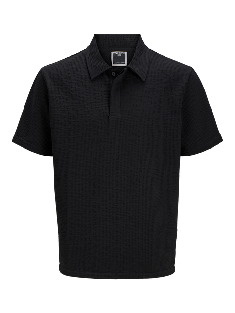 Jack & Jones  Men's Black Relaxed Fit Polo T-Shirt | Jack & Jones In Lebanon