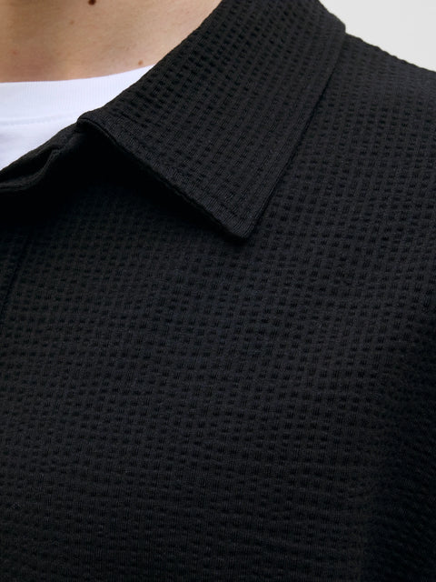 Jack & Jones  Men's Black Relaxed Fit Polo T-Shirt | Jack & Jones In Lebanon