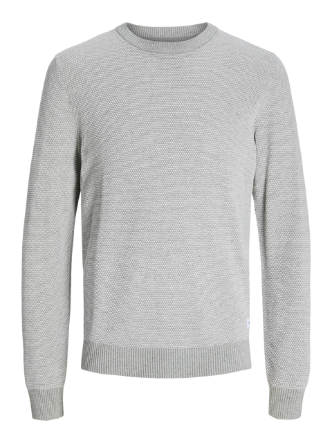 Jack & Jones Men's Light Grey Crew Neck Sweater | Jack & Jones In Lebanon