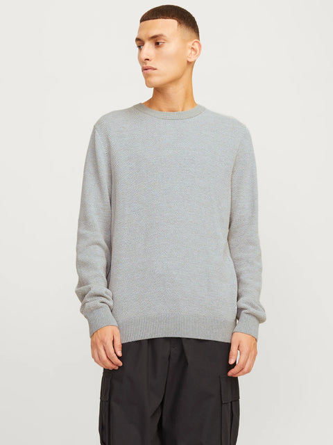 Jack & Jones Men's Light Grey Crew Neck Sweater | Jack & Jones In Lebanon