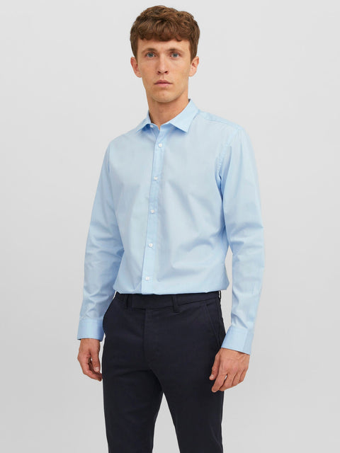 Jack & Jones Men's Light Blue Slim Fit Plain Shirt | Jack & Jones In Lebanon