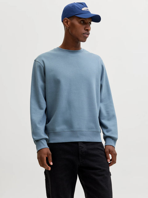 Jack & Jones Men's Blue Plain Round Neck Sweatshirt | Jack & Jones In Lebanon