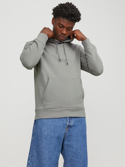 Jack & Jones Men's Light Green Kangaroo Pocket Plain Hoodie | Jack & Jones In Lebanon
