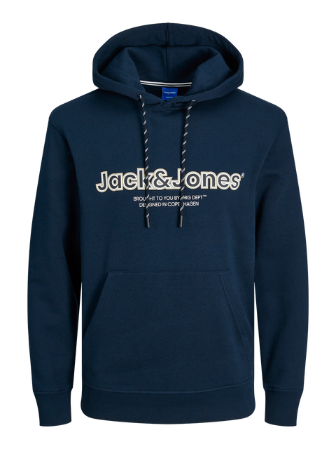 Jack & Jones Men's Navy Logo Printed Hoodie | Jack & Jones In Lebanon