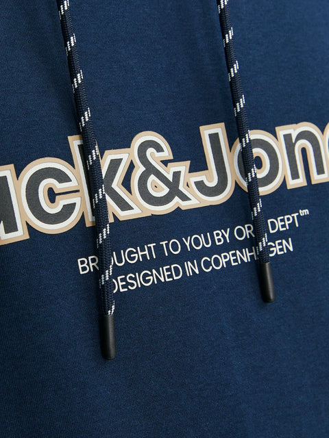 Jack & Jones Men's Navy Logo Printed Hoodie | Jack & Jones In Lebanon