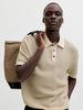 Jack & Jones Men's Beige Knitted polo T-Shirt | Jack & Jones In Lebanon