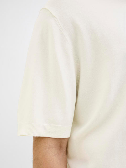 Jack & Jones Men's Off White Plain Knitted T-Shirt | Jack & Jones In Lebanon